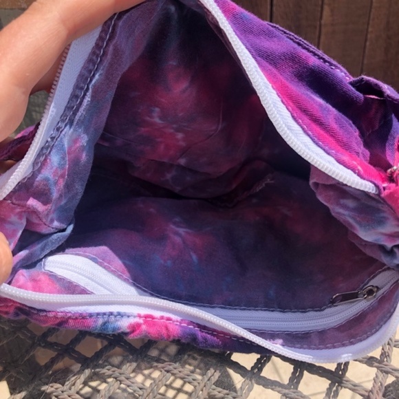 NWOT Y2K Tie Dye Sequin Peace Baguette Bag - Picture 5 of 7